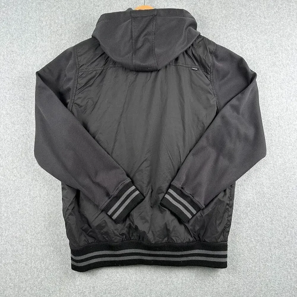 Hurley Coat Jacket Zip Up Hooded Black Men's‎ Large Varsity Button Warm Athletic